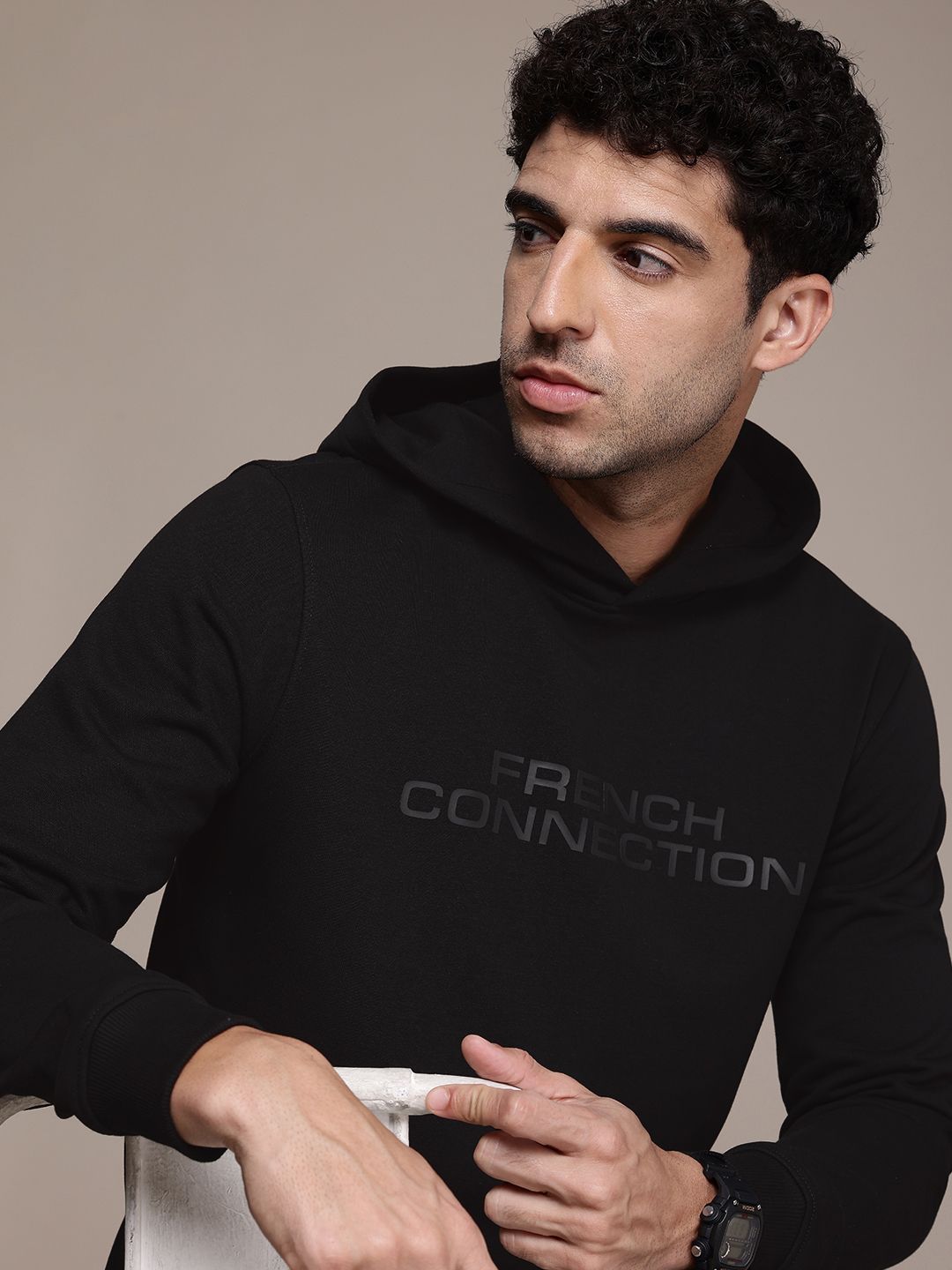 Sambungan Tipografi Sambungan Perancis Bercetak Sweatshirt