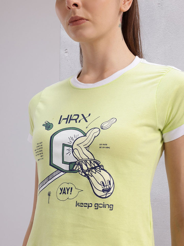 HRX by Hrithik Roshan Graphic Print Crop T-shirt