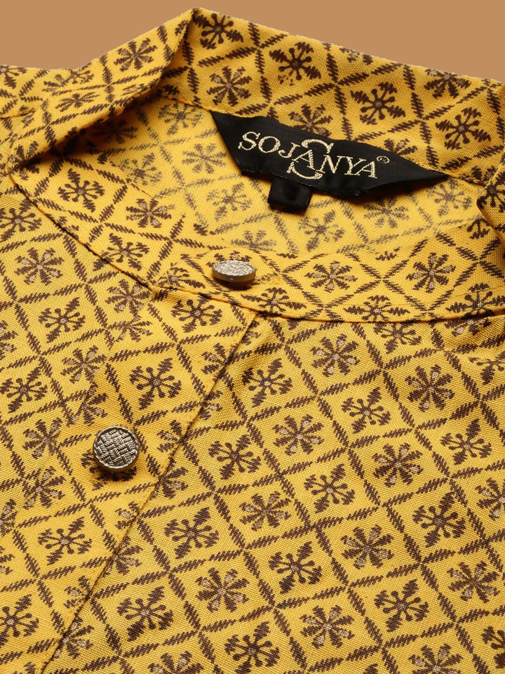 SOJANYA Kurta Kolar Bercetak Motif Etnik