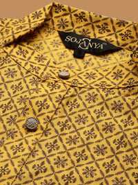 SOJANYA Kurta Kolar Bercetak Motif Etnik
