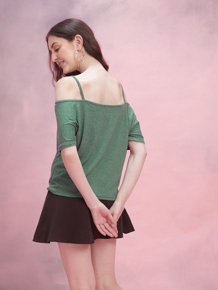 DressBerry Cold-Shoulder Gathered Top