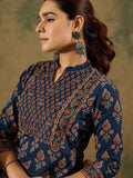 Indo Era Ethnic Motifs Printed Pure Cotton Kurta With Trousers
