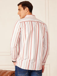 DENNISON Smart Striped Button-Down Collar Casual Shirt