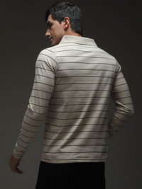 DILLINGER Men Regular Long Sleeve Polo Striped Tshirt
