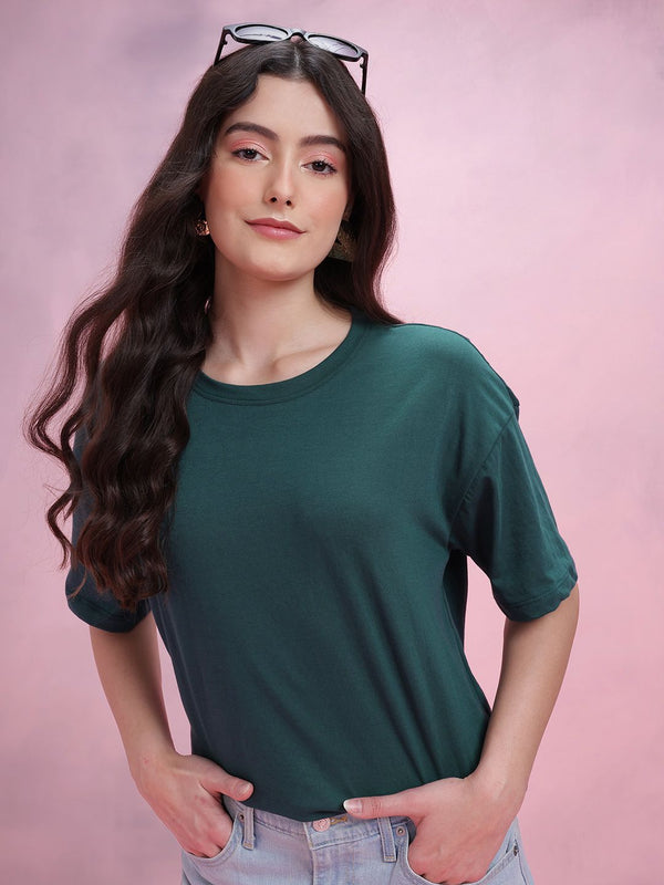 DressBerry Drop-Shoulder Sleeves Relaxed T-shirt