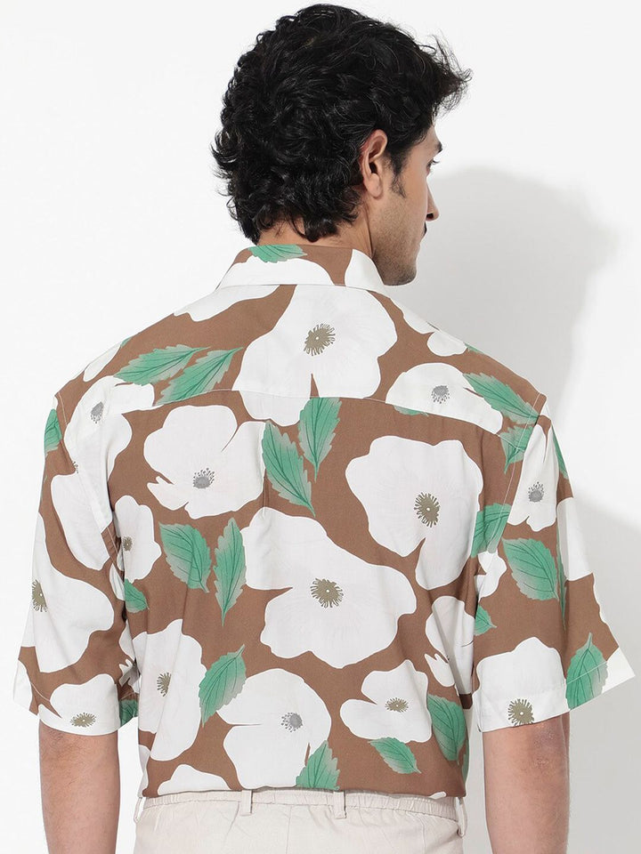 RARE RABBIT Men Yuki Boxy Opaque Floral Printed Shirt