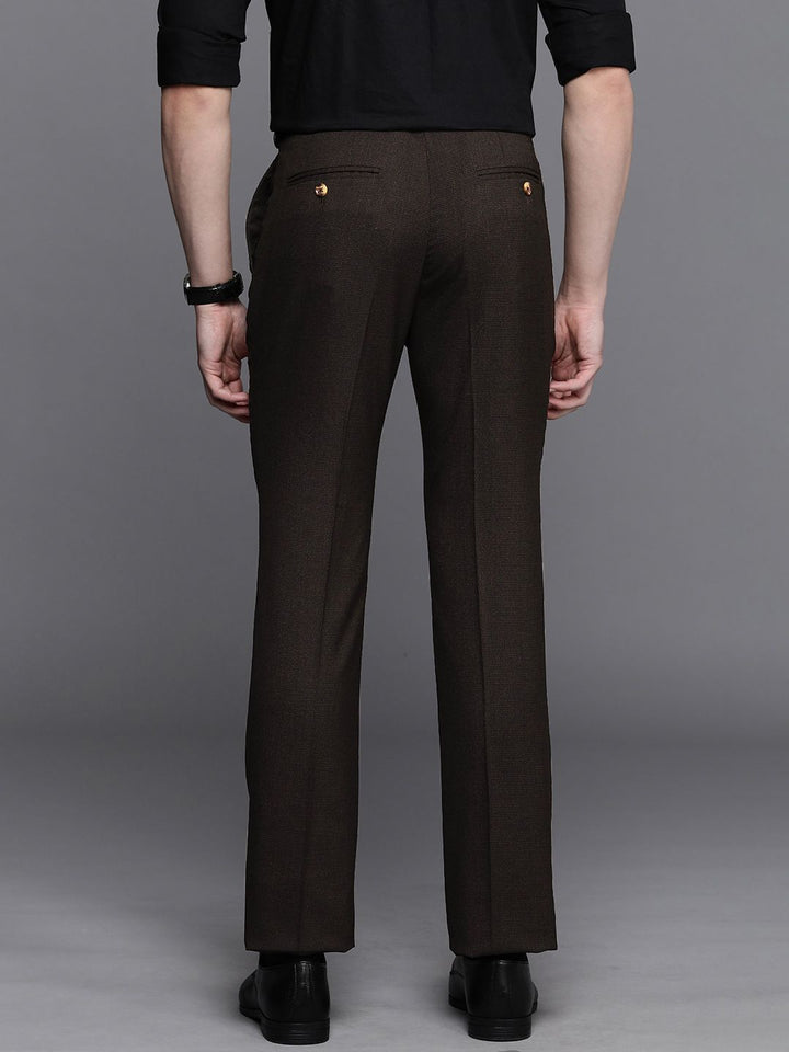 Raymond Men Checked Slim Fit Formal Trousers