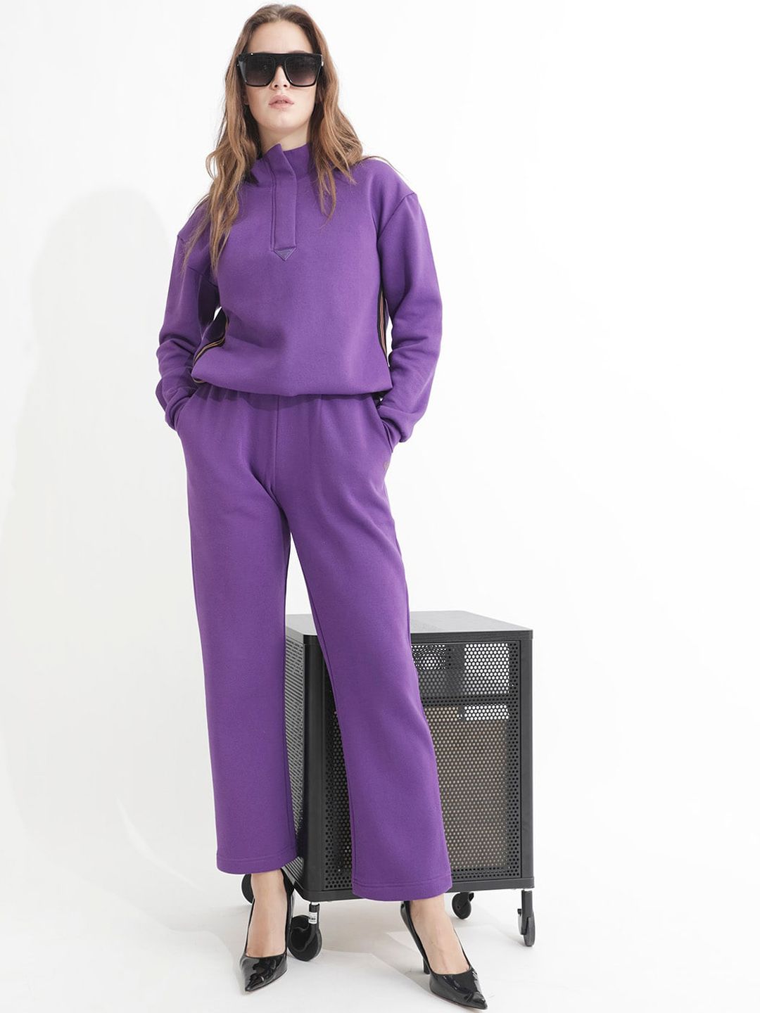 RAREISM Women Slim Fit Pure Cotton Trousers