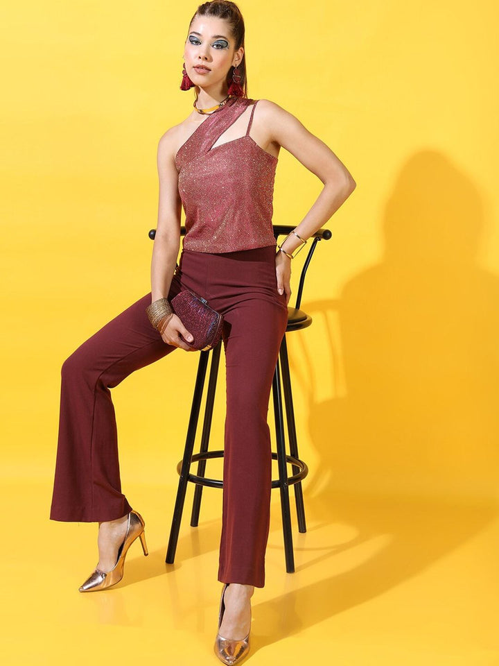 Tokyo Talkies Pink One Shoulder Crop Top