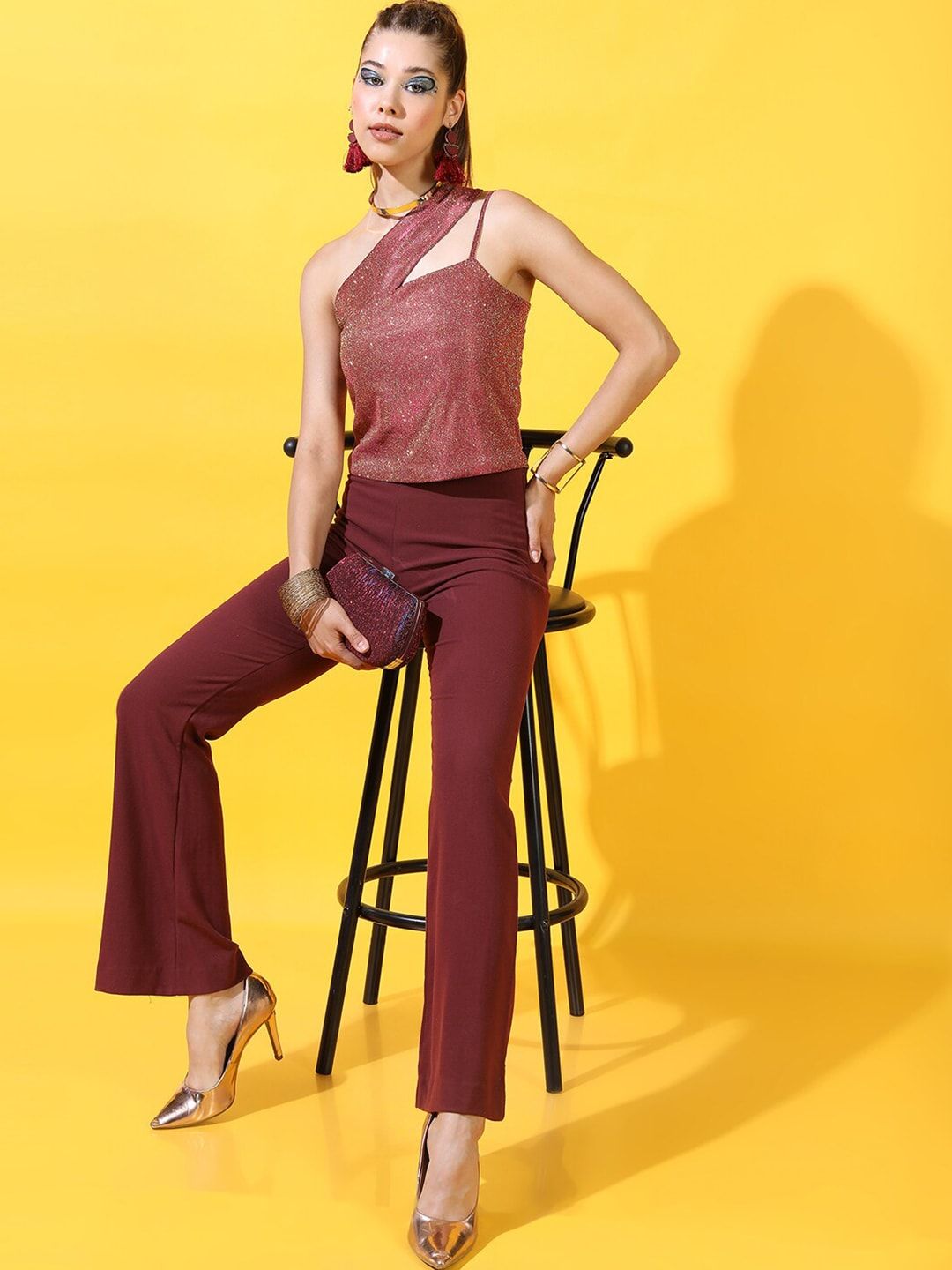 Tokyo Talkies Pink One Shoulder Crop Top