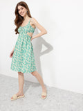 DressBerry Earthy Elegance Waist Cut-Out A-Line Dress
