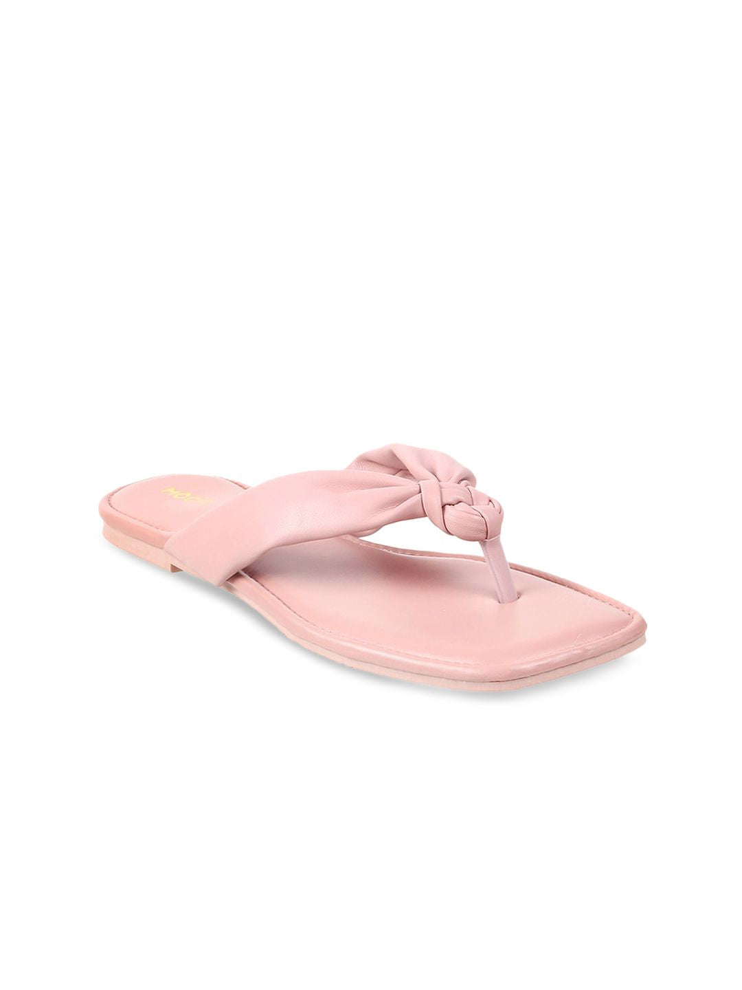 Mochi Women Pink Open Toe Flats