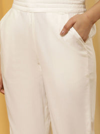 W Women Straight Fit Pure Cotton Parallel Trousers