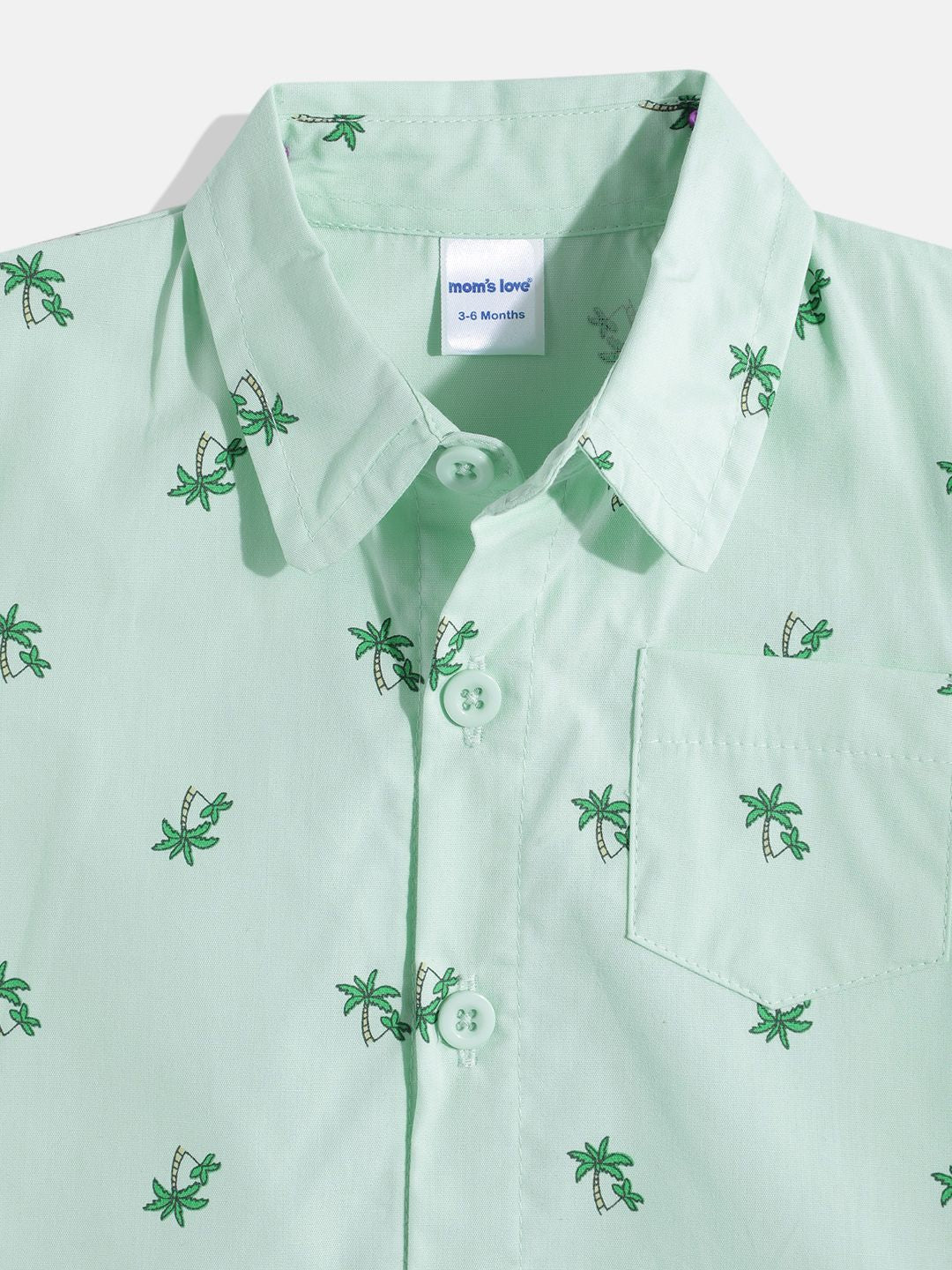 Moms Love Infant Boys Tropical Printed Pure Cotton Casual Shirt
