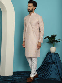 SOJANYA Ethnic Motif Woven Design Regular Kurta With Churidar