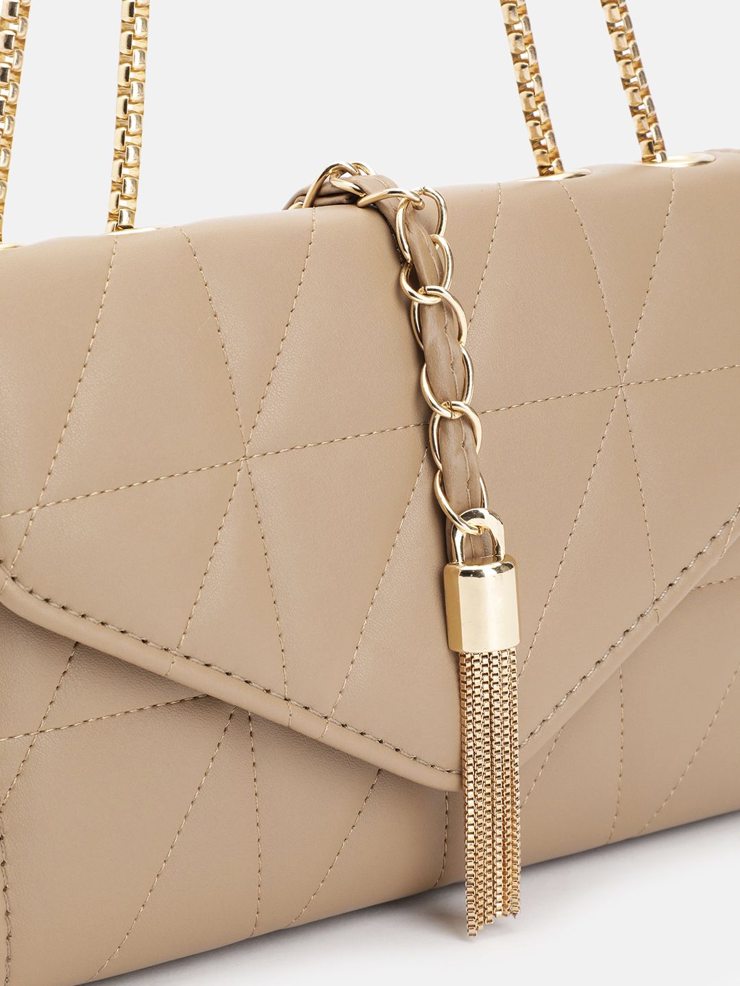 DressBerry Structured Quilted Sling Bag with Lock Detail