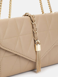 DressBerry Structured Quilted Sling Bag with Lock Detail
