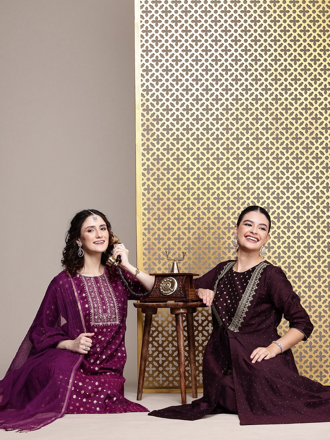House of Pataudi Women Jashn Ethnic Motifs Yoke Design Kurta with Salwar & Dupatta