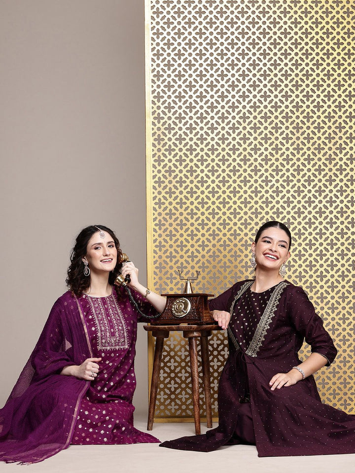 House of Pataudi Women Jashn Ethnic Motifs Yoke Design Kurta with Salwar & Dupatta