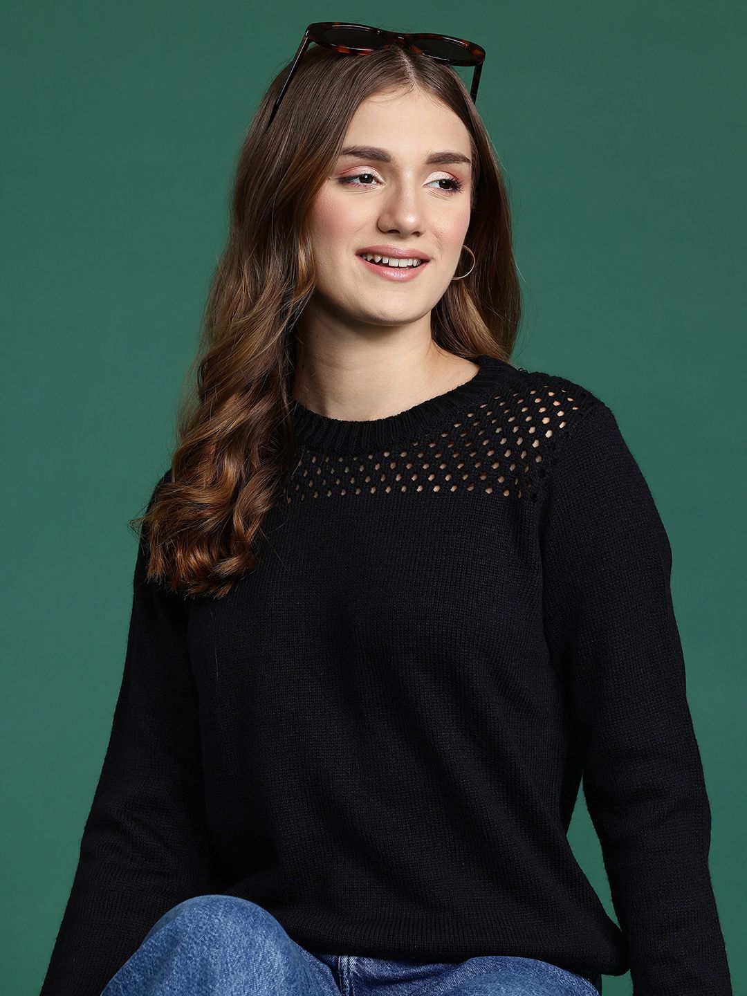 DressBerry Open Knit Pullover