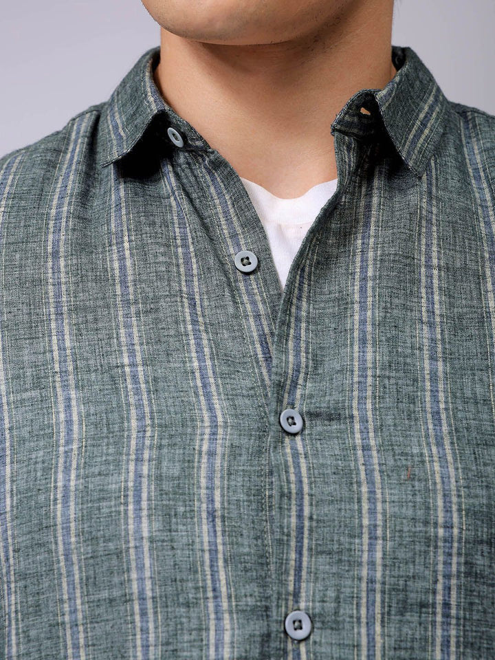 The Indian Garage Co Men Slim Fit Multi Stripes Opaque Striped Casual Shirt