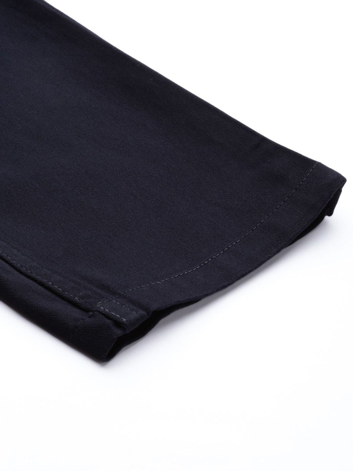 The Indian Garage Co Men Navy Blue Slim Fit Solid Chinos