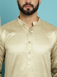 SOJANYA Geometric Woven Design Silk & Cotton Kurta with Churidar