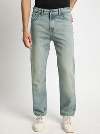Bene Kleed Men Relaxed Fit Clean Look Heavy Fade Whiskers Pure Cotton Tinted Jeans