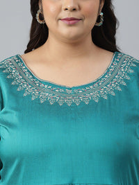 W Plus Size Embroidered Ethnic Maxi Ethnic Dress
