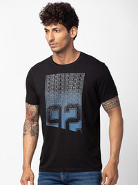 SPYKAR Men Typography Printed Slim Fit Cotton T-shirt