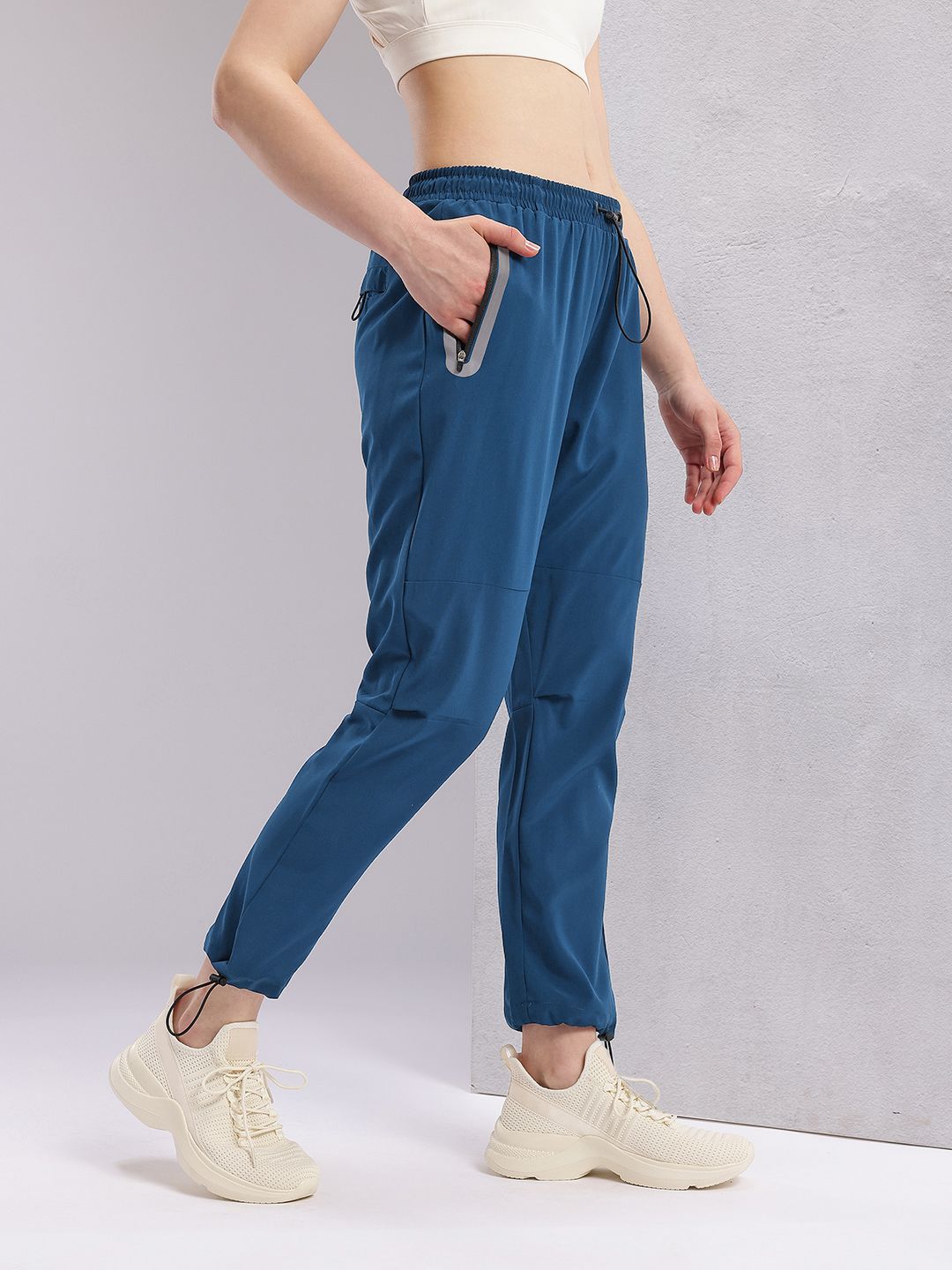 HRX by Hrithik Roshan Women Cropped Running Track Pants with Toggle Hem