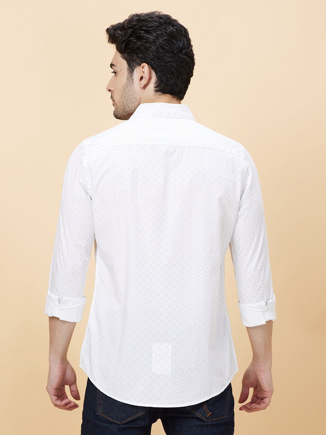Being Human Micro Ditsy Printed Cotton Slim Fit Casual Shirt