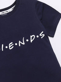 Happy Faces Kids Girls Typography Printed Pure Cotton Longline T-Shirt