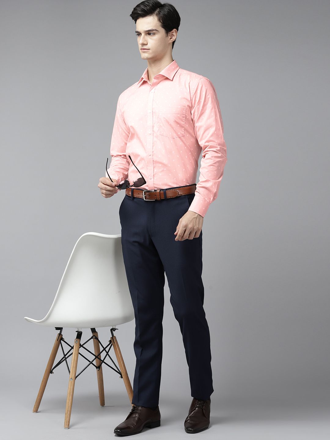 Park Avenue Pure Cotton Slim Fit Printed Formal Shirt