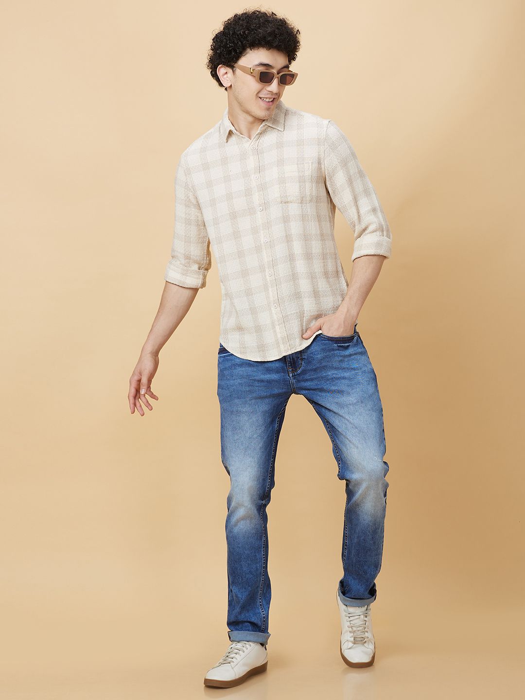 Being Human Men Slim Fit Opaque Checked Casual Shirt