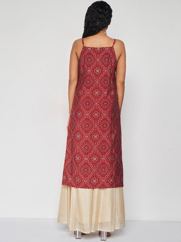 Global Desi Geometric Shoulder Straps Anarkali Kurta