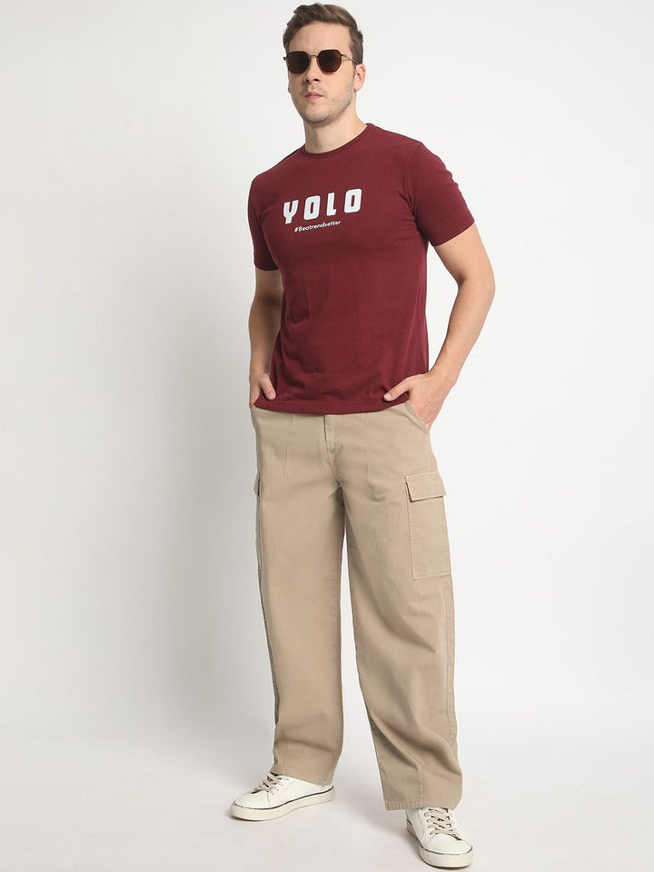 Bene Kleed Men Cotton Loose Balloon Fit Cargos Trousers