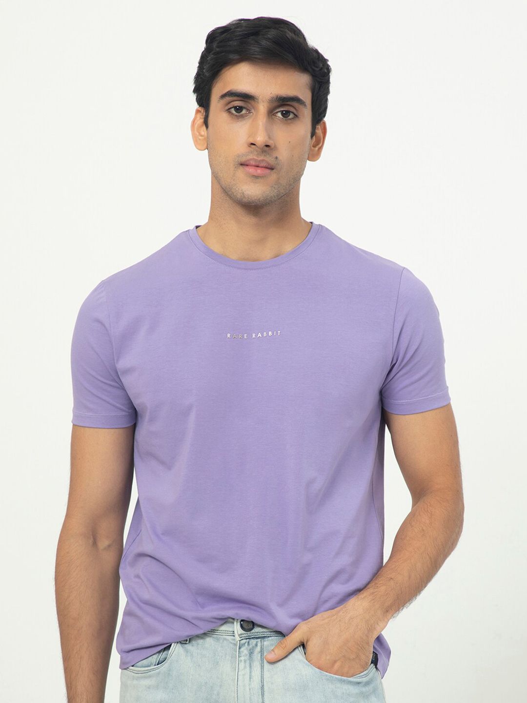 RARE RABBIT Men Rings-4 Slim Fit Solid Polo Collar T-Shirt