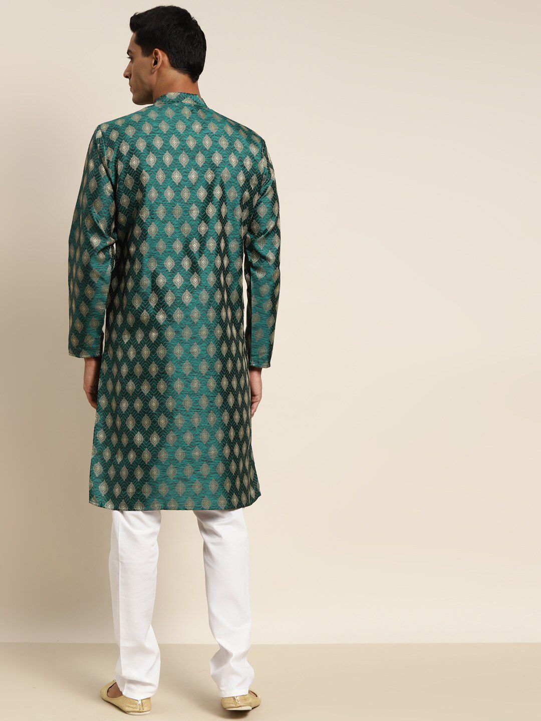 SOJANYA Kurta Tenun Motif Etnik Kolar Mandarin