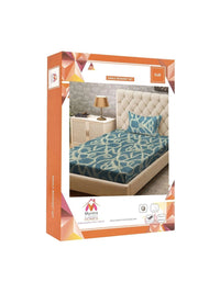 Myntra Elegant Homes Biru Turquoise 300 TC Cadar Tempat Tidur Single dengan 1 Sarung Bantal