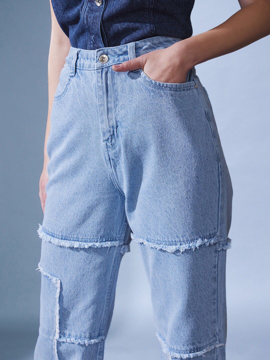 STREET 9 Women Smart Straight Fit High-Rise Slash Knee Jeans