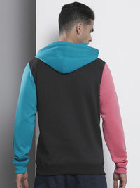 The Indian Garage Co Men Black Embroidered Hooded Sweatshirt