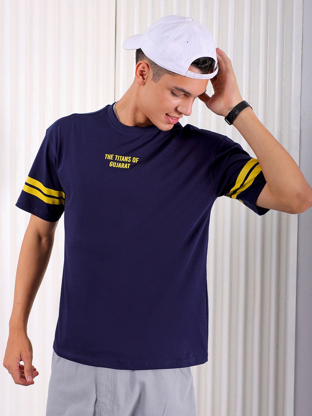 The Indian Garage Co Typography Printed Cotton Boxy T-shirt