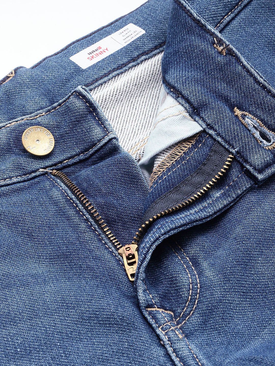SPYKAR Men Skinny Slim Fit Low-Rise Heavy Fade Stretchable Jeans