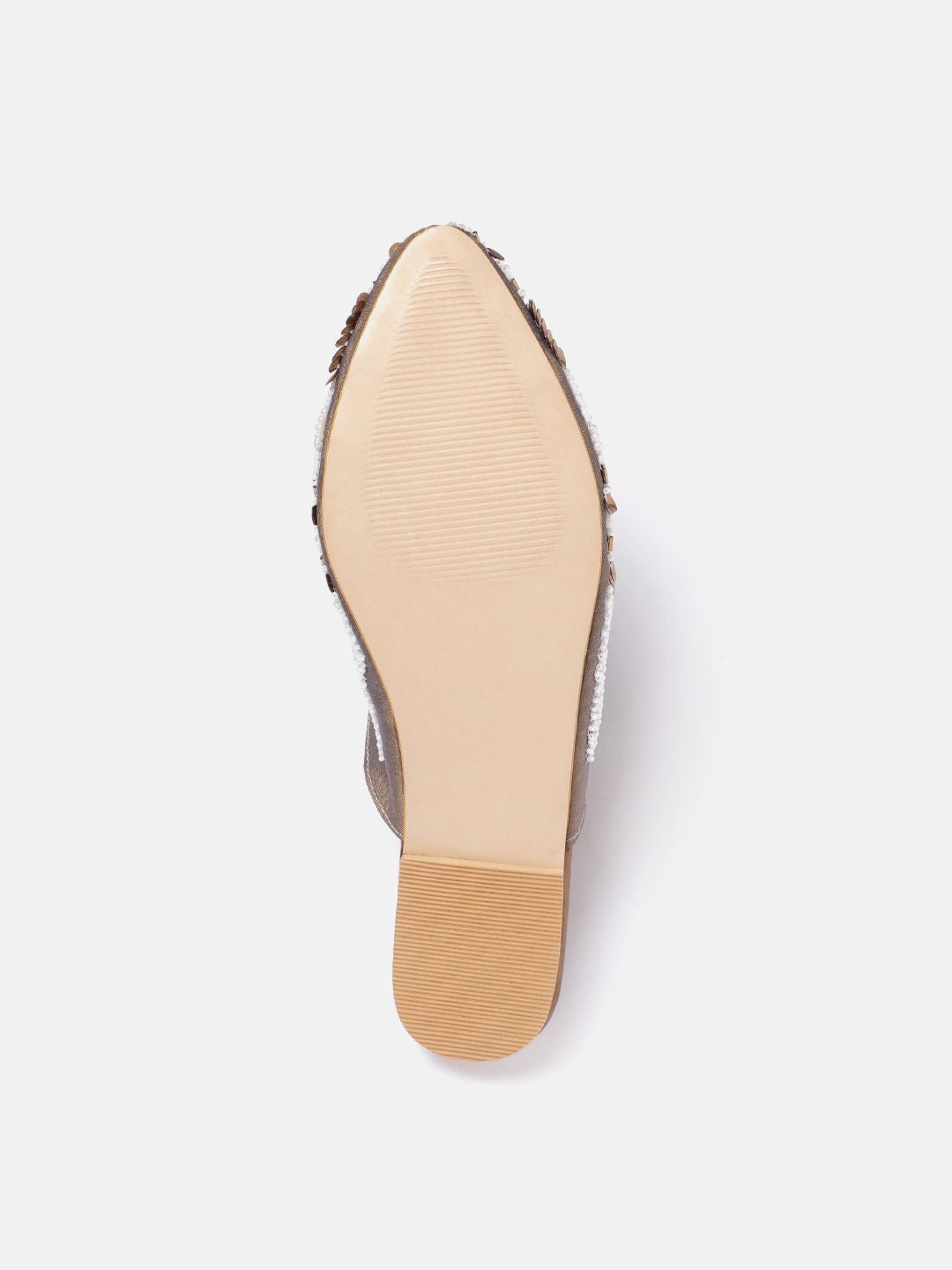 House of Pataudi Leather Embellished Ethnic Mules