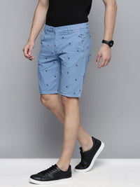 The Indian Garage Co Men Blue Conversational Printed Slim Fit Regular Shorts