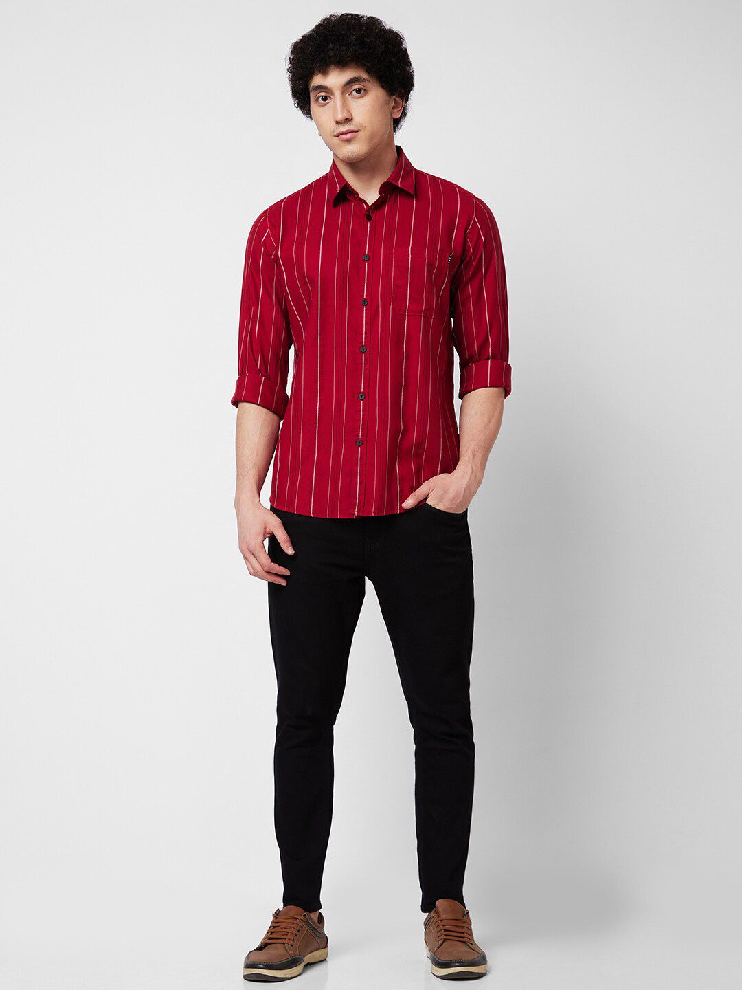 SPYKAR Striped Cotton Casual Shirt