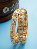 Set Karatcart dari 2 Bangles Meenakari berlapis emas