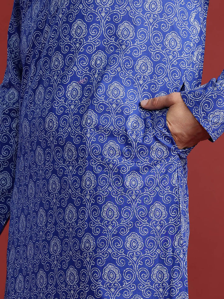 Anouk Ethnic Motifs Printed Pure Cotton Kurta with Trousers