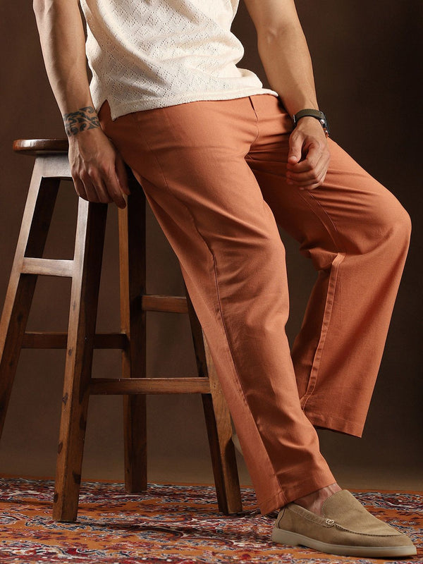 Campus Sutra Men Solid Comfort Trousers